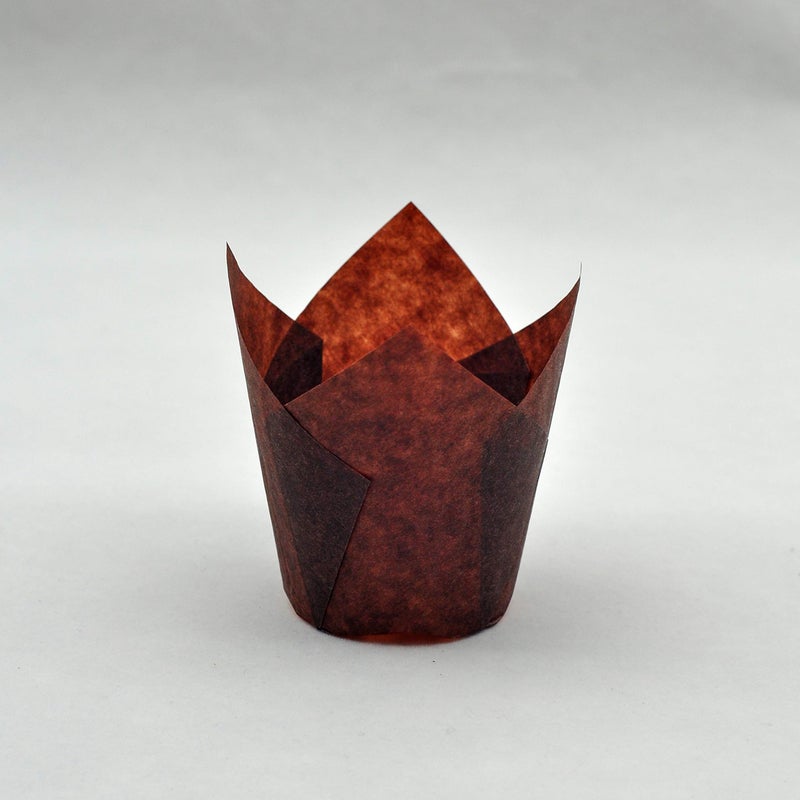QLSmypkg Large Muffin Greaseproof paper Baking cupcake cups, 2-1/4" x 4" Chocolate Brown Tulip Baking Cup Case of 125 pcs (125, Large) - Image 3